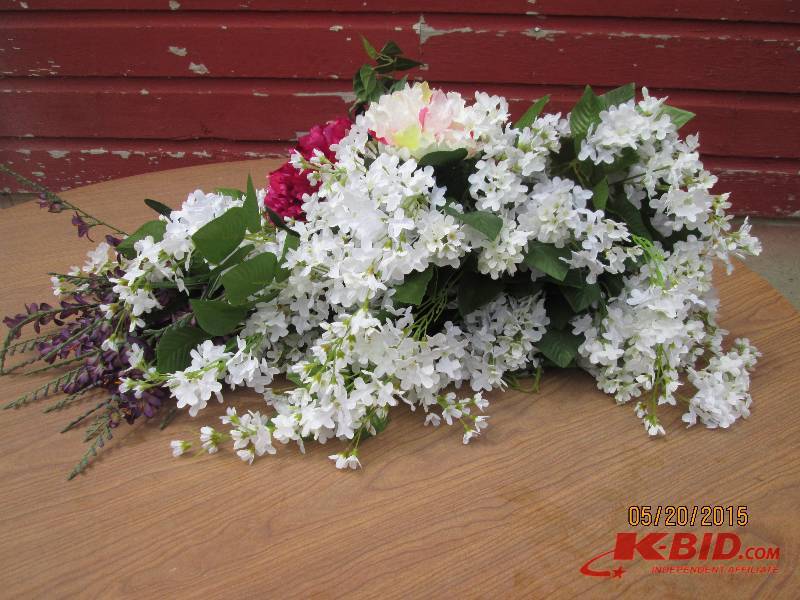 Several large bushes of artificial ...