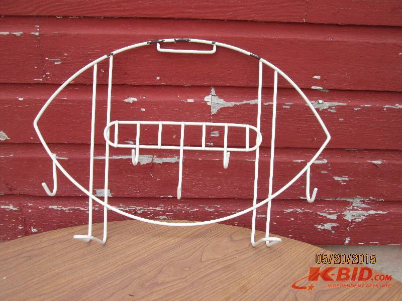 Football shaped coat and hat hanger...