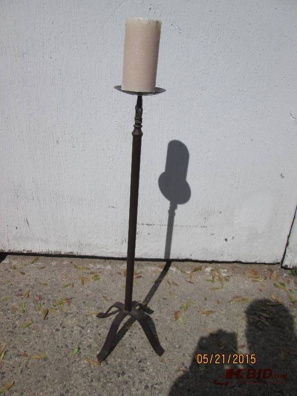 Great brown wrought iron candle sta...