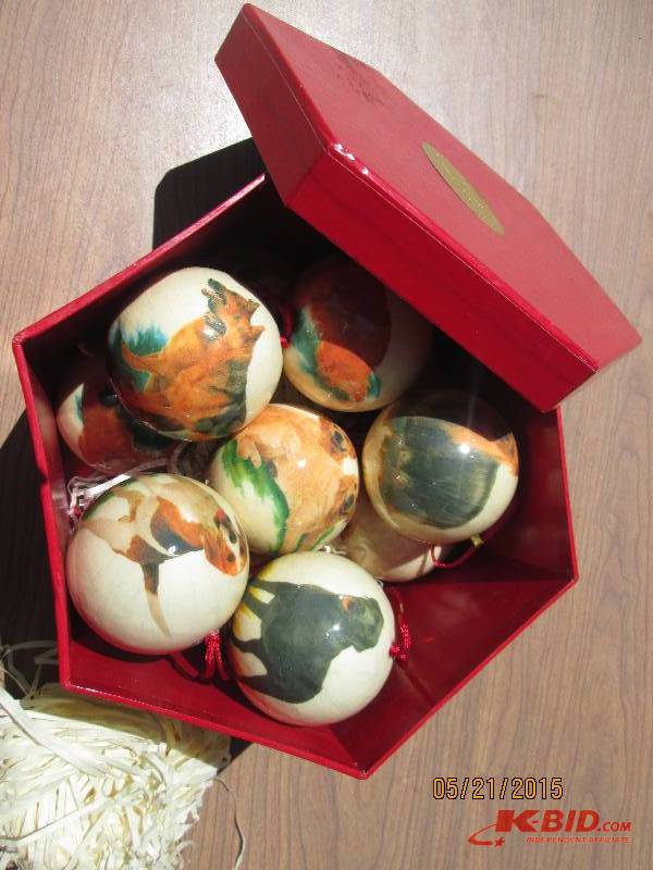 Lot of 10 Christmas bulbs featuring...