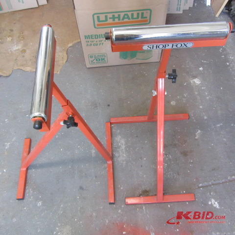 lot 50 image: Shop Fox Material Roller Stands