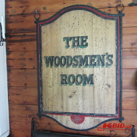 lot 93 image: The Woodsmens Room Sign
