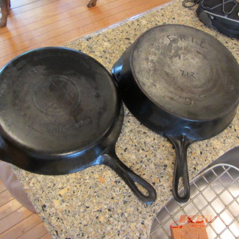 lot 91 image: Erie & Griswold Cast Iron Pans