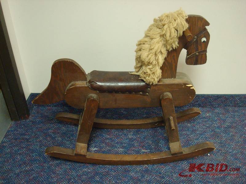 lot 5 image: Wood Rocking Horse, Used, Some Wear