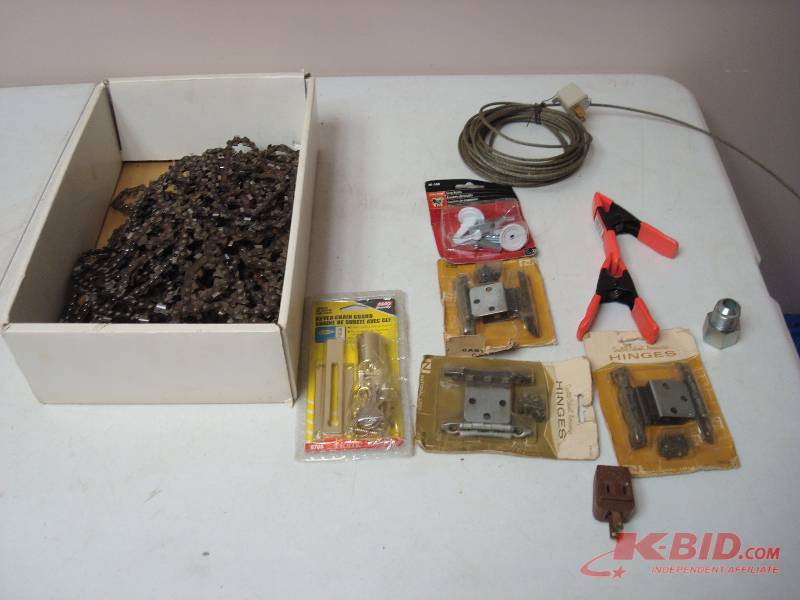 lot 100 image: Lot Of Hardware And Chain Saw Chains