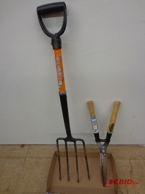 Hedge Trimmers and Pitch Fork