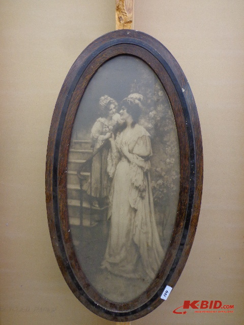 Vintage Oval Picture And Frame
