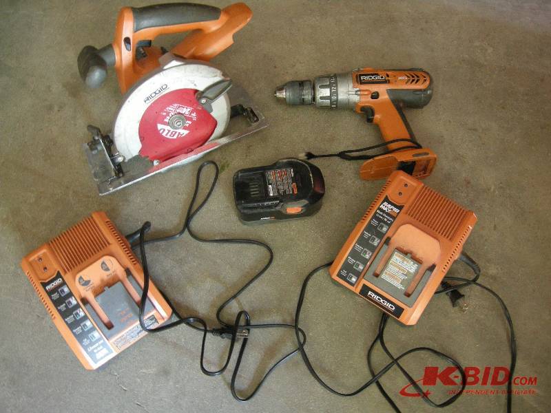 lot 72 image: Ridgid 18v saw & drill