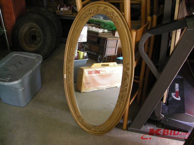 lot 80 image: Older oval mirror