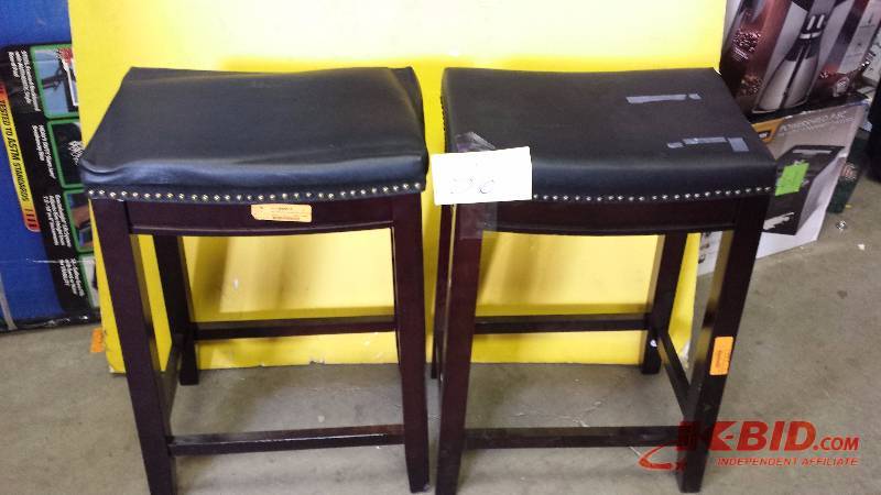 Set of 2 Bar Stools Black
