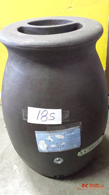 Castilla Brownstone 50 gal. Decorative Rain Barrel with Planter