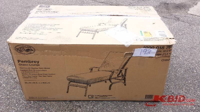 Hampton Bay Pembrey Patio Chaise Lounge with Moss Cushion-HD14218