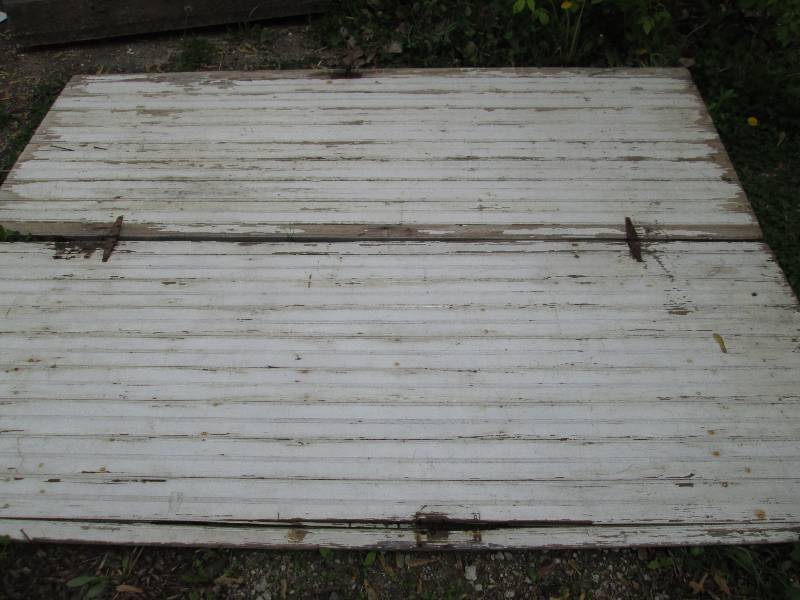 Old barnwood doors, with a unique h...