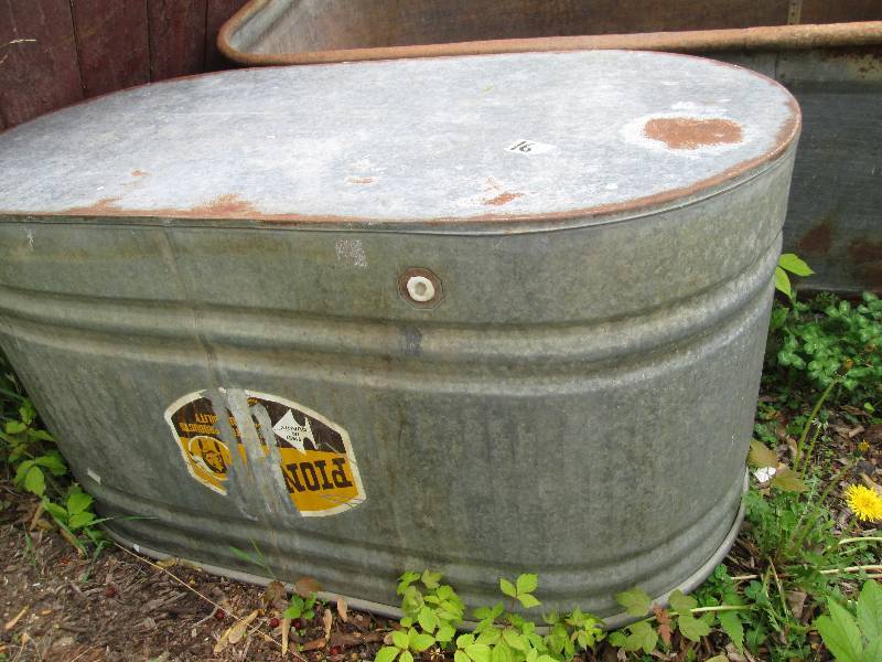 Metal stock tank, hold water, 49 x ...