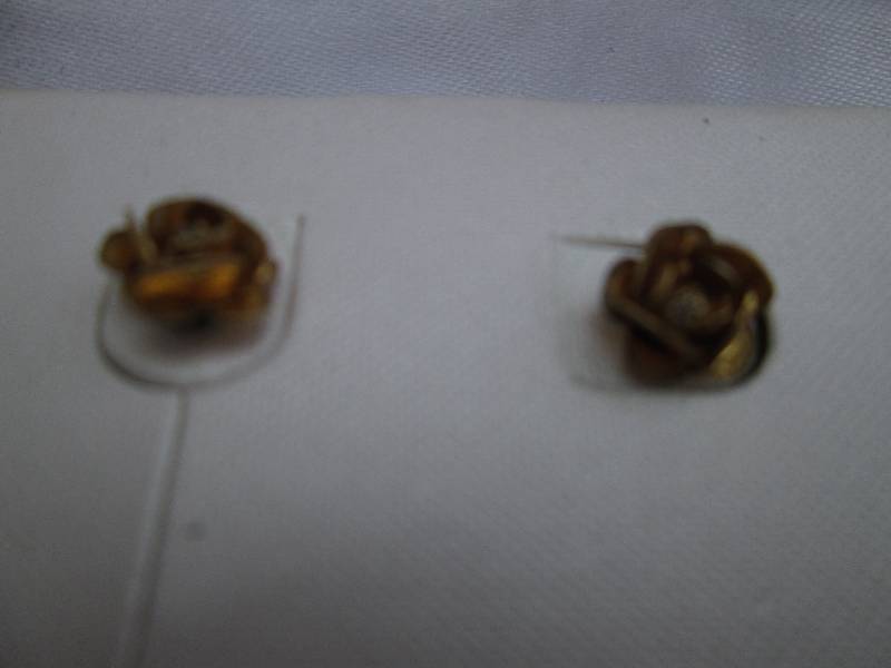 Pair of earrings, 18K over sterling...