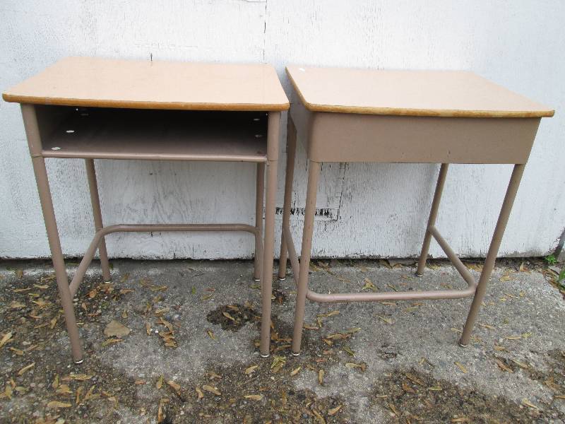 Pair of vintage metal frame school ...