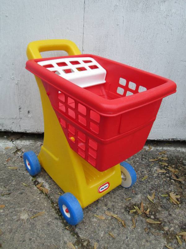 Plastic toy shopping cart...