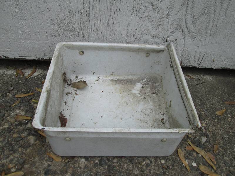 Vintage metal drawer, likely from a...