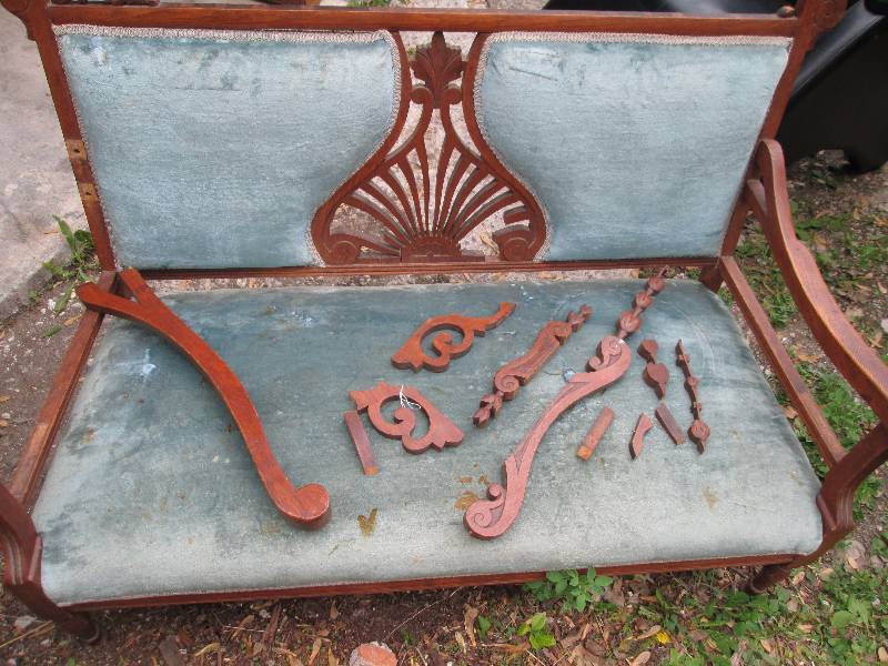 Very ornate antique wood chair with...
