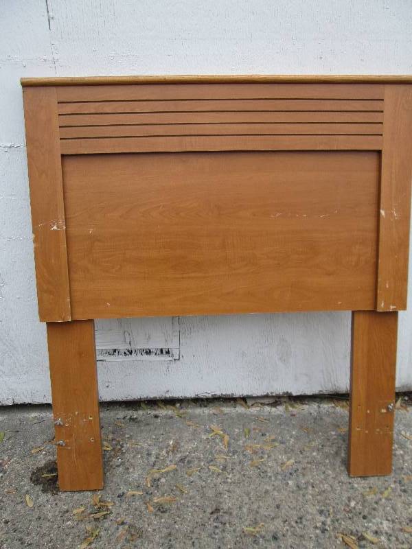 Tan wood bed headboard, Twin size...