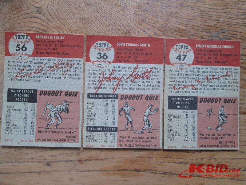 1953 Topps Buba Church, Gerald Stal...