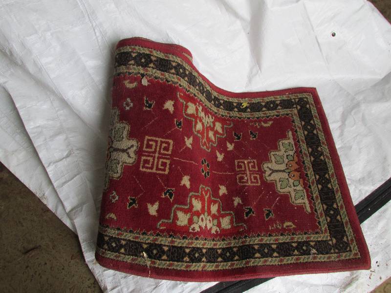 Red runner rug...