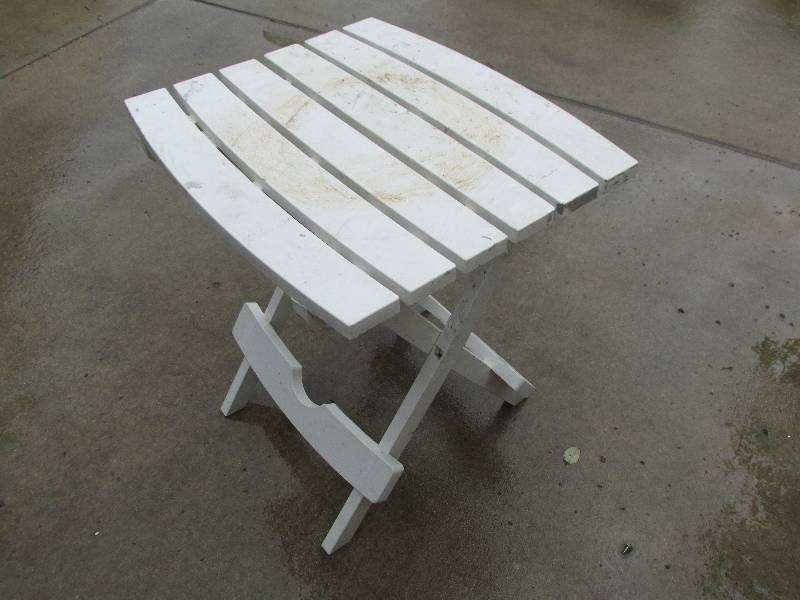 Folding plastic table, 20 tall...