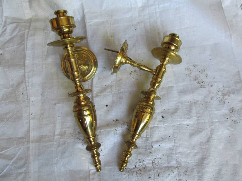 Nice heavy pair of candle holders f...