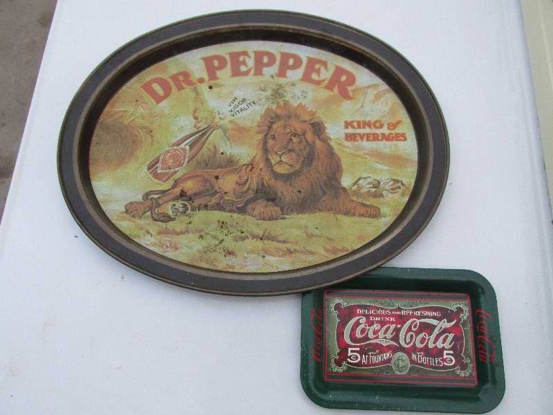 Dr Pepper and Coca-Cola tin...