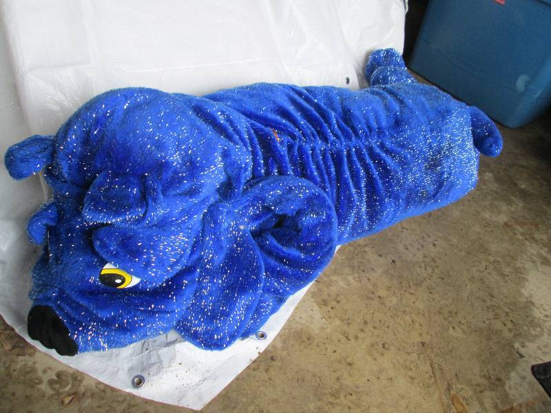 Long blue stuffed dog, over 4 feet ...
