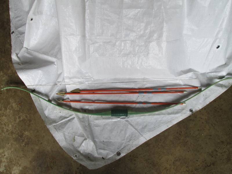 57 bow with 3 sharp tipped arrows,...