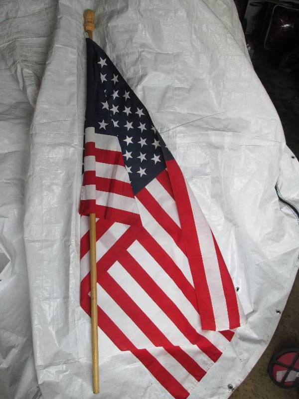 USA Flag on a wood poleflag is 30 x...