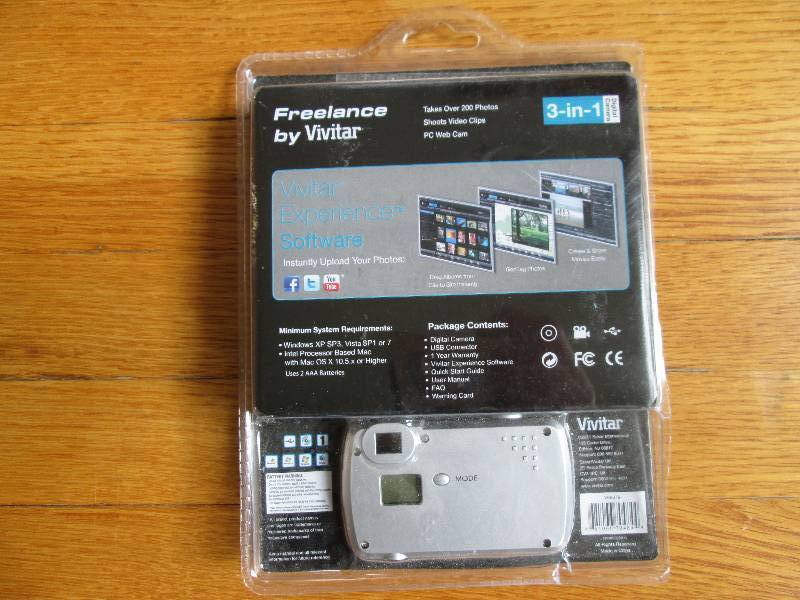 Vivitar digital camera, open packag...