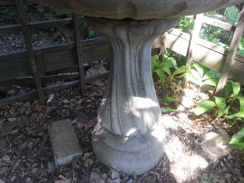 lot 95 image: Concrete Outdoor Table w Custom Glass Table Top