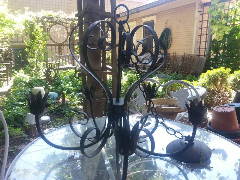 lot 98 image: Wrought Iron Candleabra Chandelier