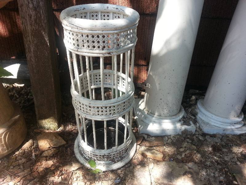 lot 101 image: Lot of (2) Planter Columns  Wicker Decore