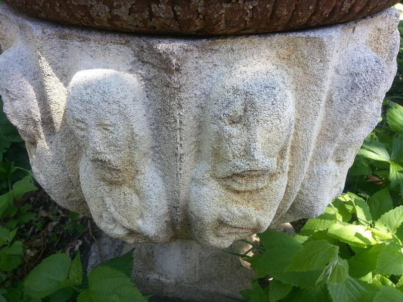 lot 104 image: Antique Concrete Covered Urn Planter