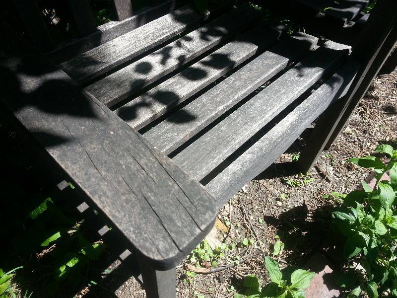 lot 105 image: Vintage Matching Weathered Wooden Lawn Chairs