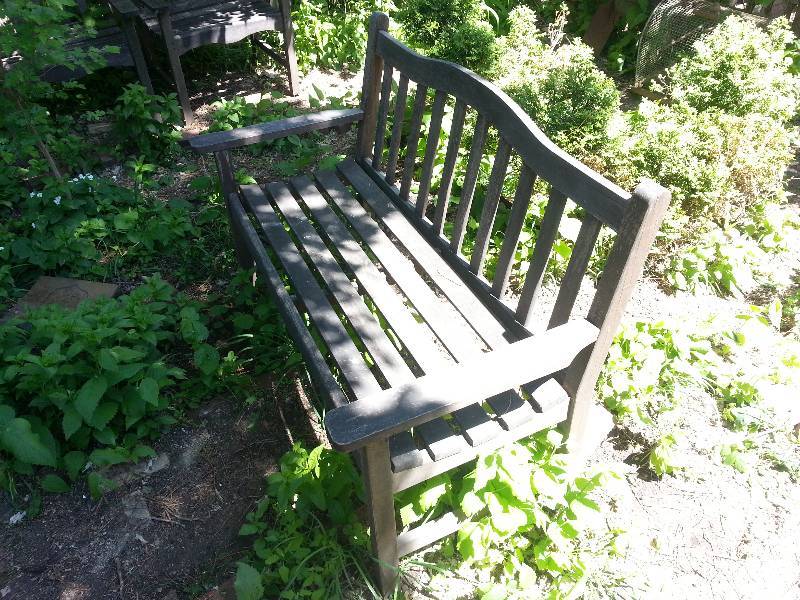 lot 125 image: Vintage Matching Weathered Wooden Loveseat