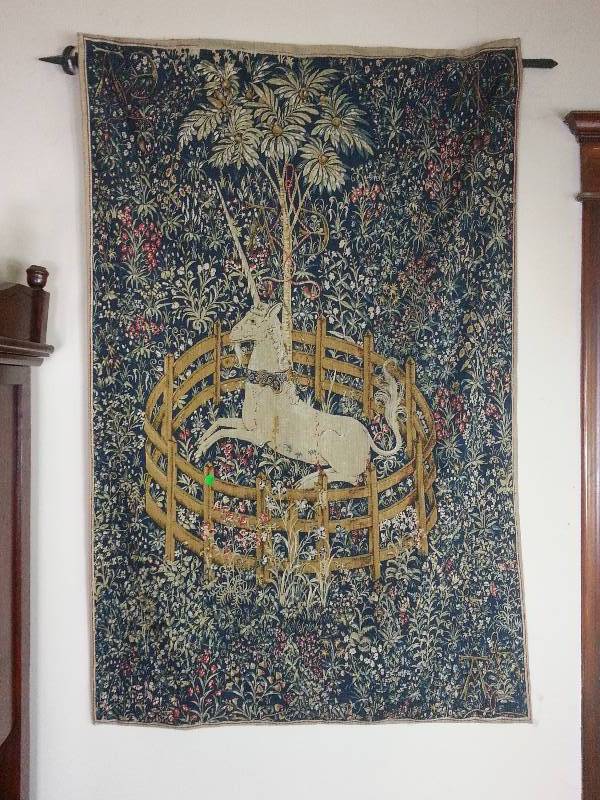 lot 6 image: Hand Woven Unicorn Heirloom Tapestry