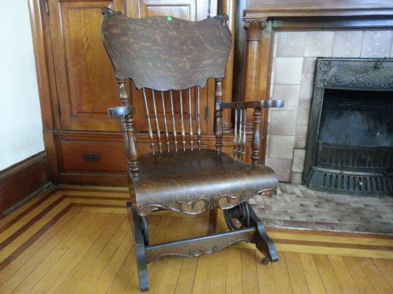 Antique tiger deals oak rocking chair