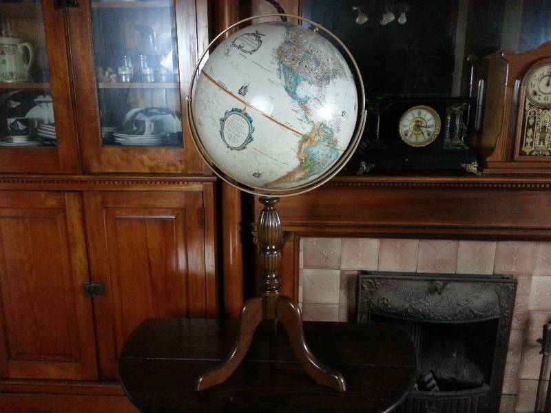 lot 59 image: Vintage Replogle Globe on a Wooden Floor Stand