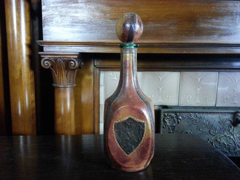 lot 70 image: Vintage Italian Leather Covered Decanter