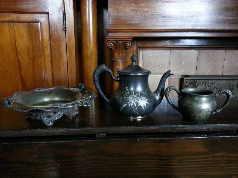 lot 75 image: Gorgeous Set of Etched Silverplate Items