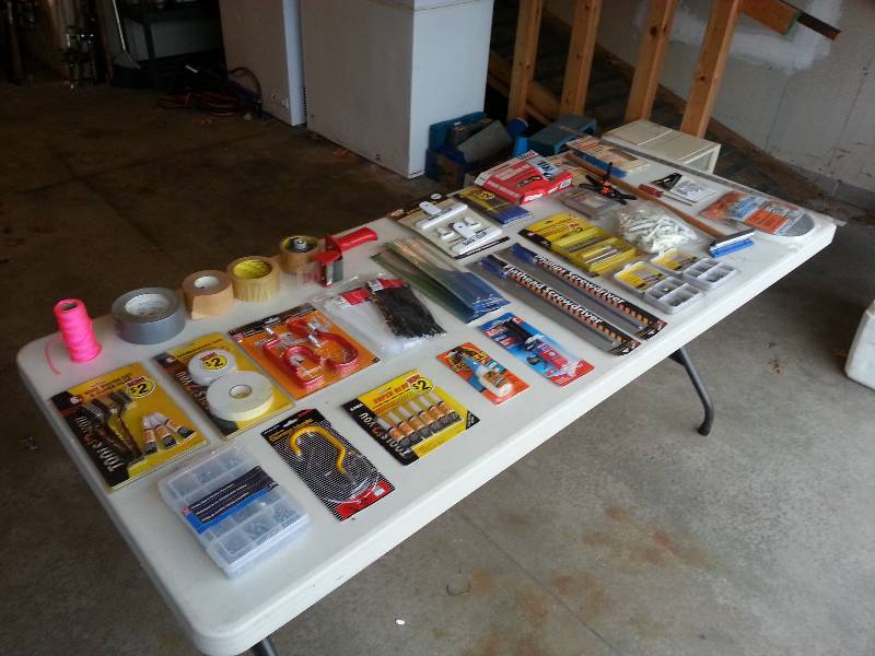 lot 159 image: Storage Hooks, Super Glue, Gorilla Glue, Tape, Cutting Set, Screwdrivers and More