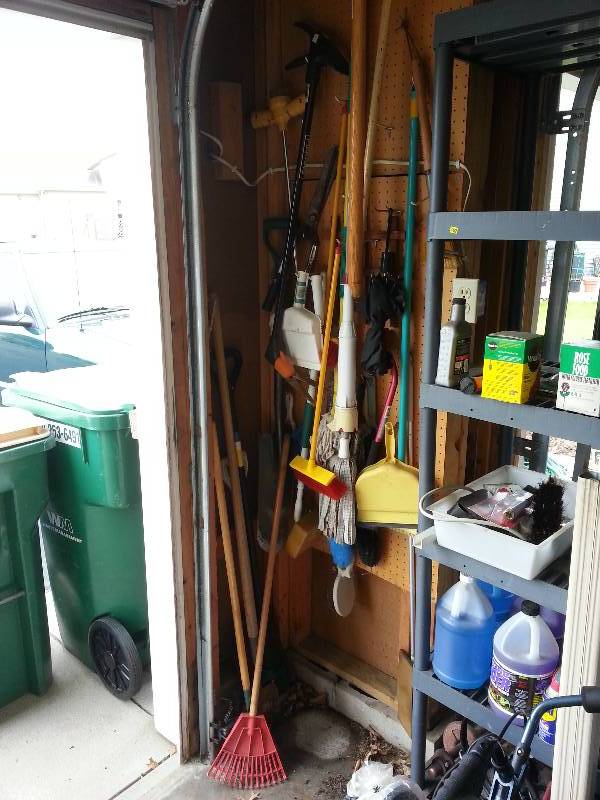 lot 169 image: Rakes, Brooms, Mops, and More