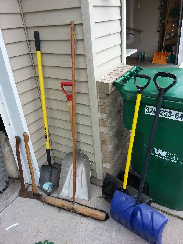 lot 171 image: Shovels, Axes, Push Broom, and More