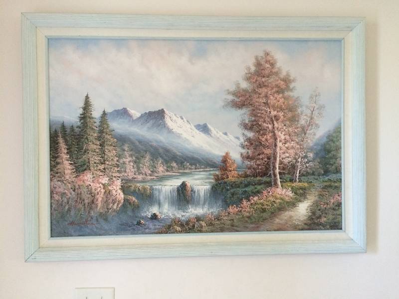 lot 31 image: Signed Canvass Painting In A Unique Frame