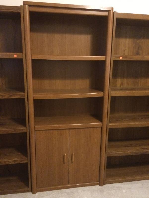 lot 67 image: Three Open Shelves and One Enclosed Shelf Book Case