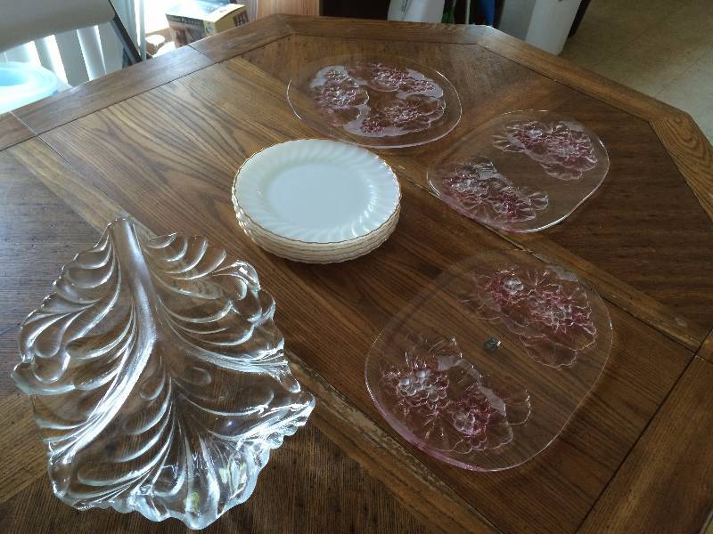 lot 202 image: Fire King Plates And Mikasa Serving Platters